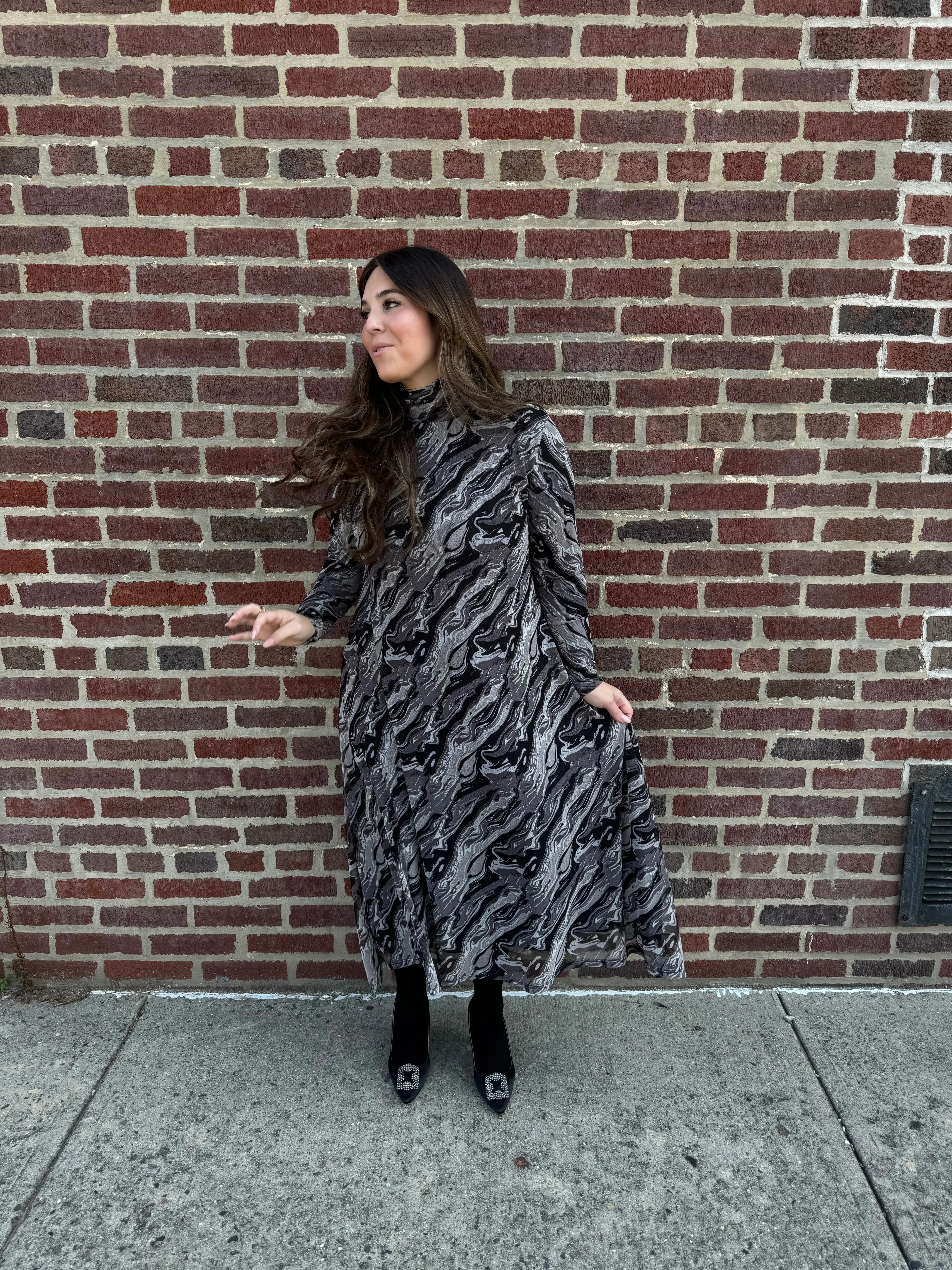 Mesh Turtleneck Dress From Drama NYC Plus