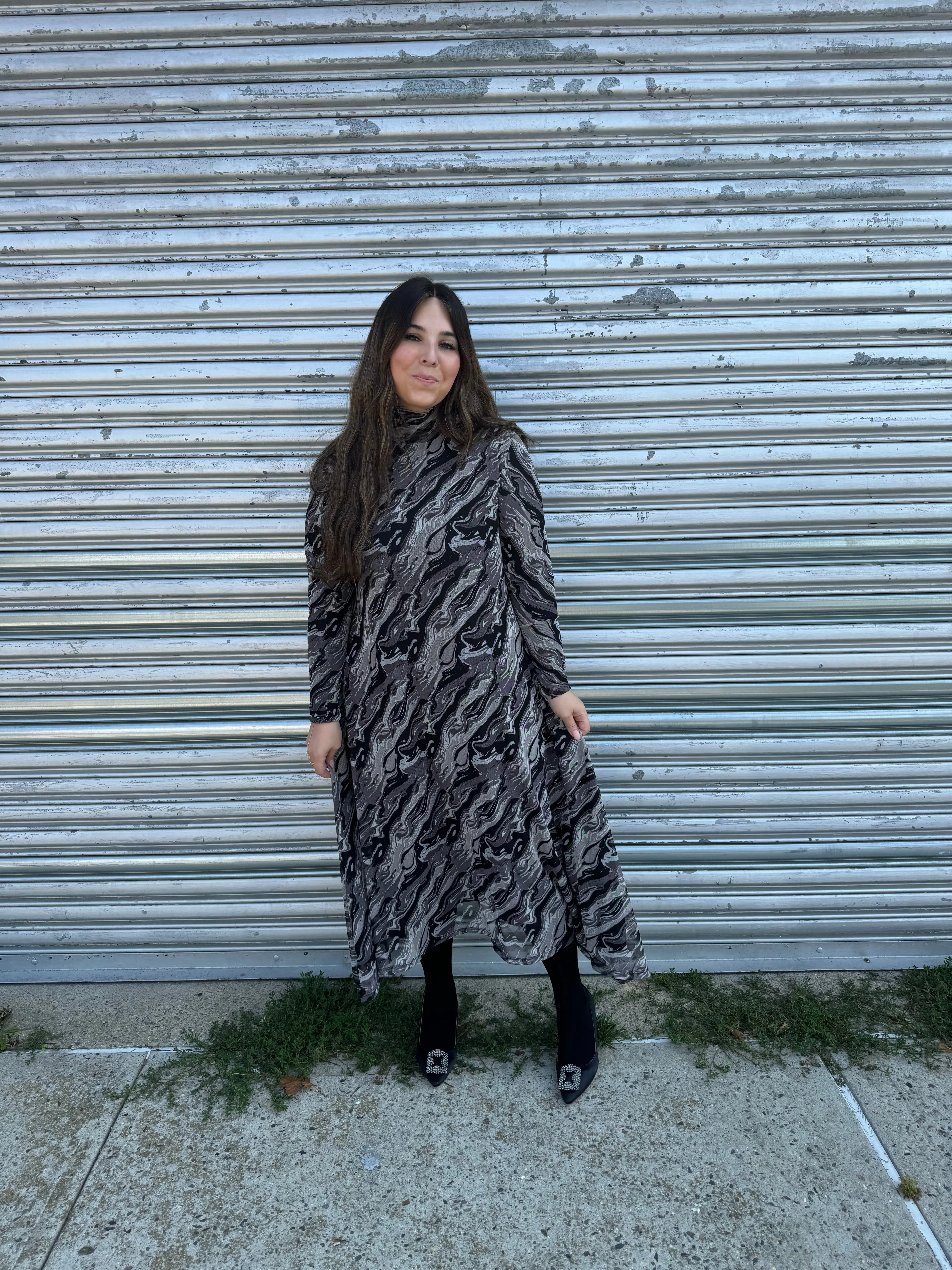 Mesh Turtleneck Dress From Drama NYC Plus