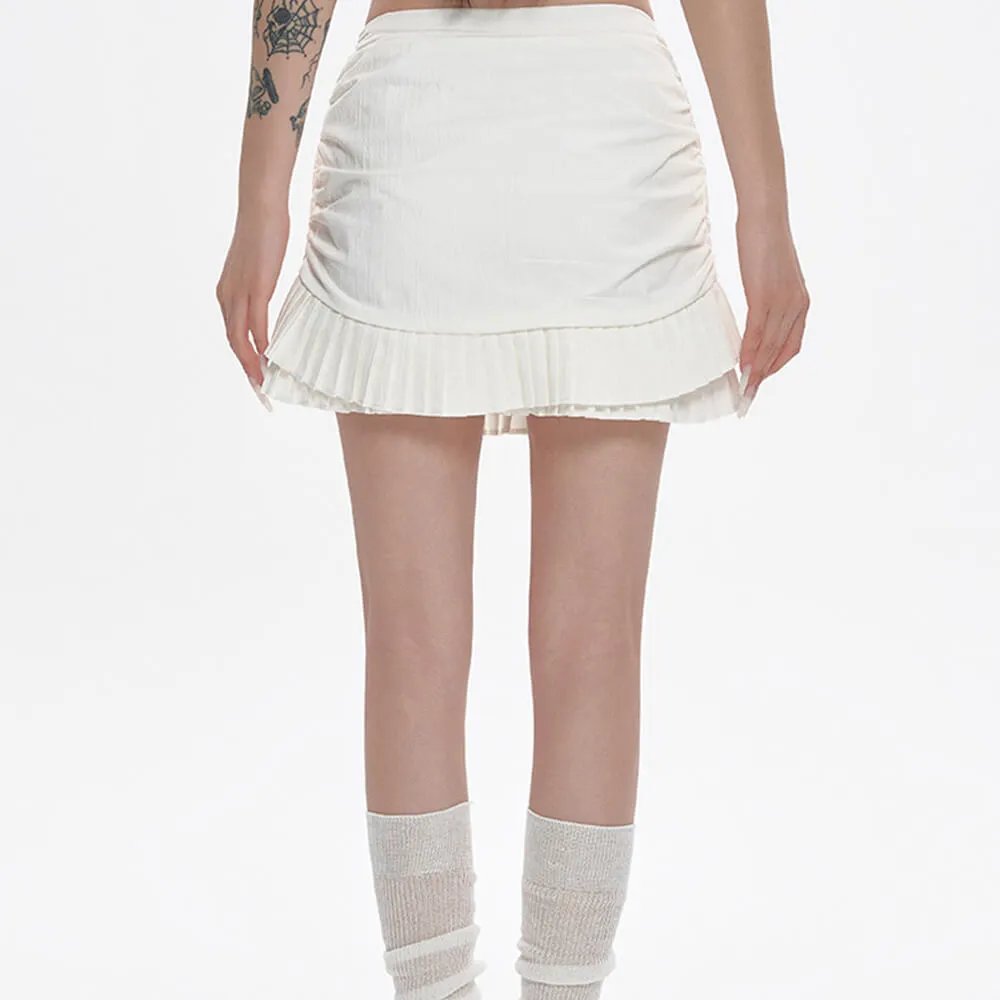 Milk White Double-Layer Mini Skirt