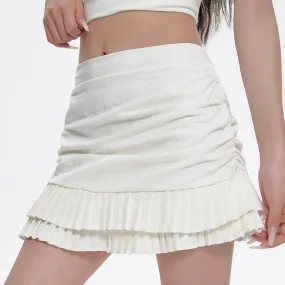 Milk White Double-Layer Mini Skirt