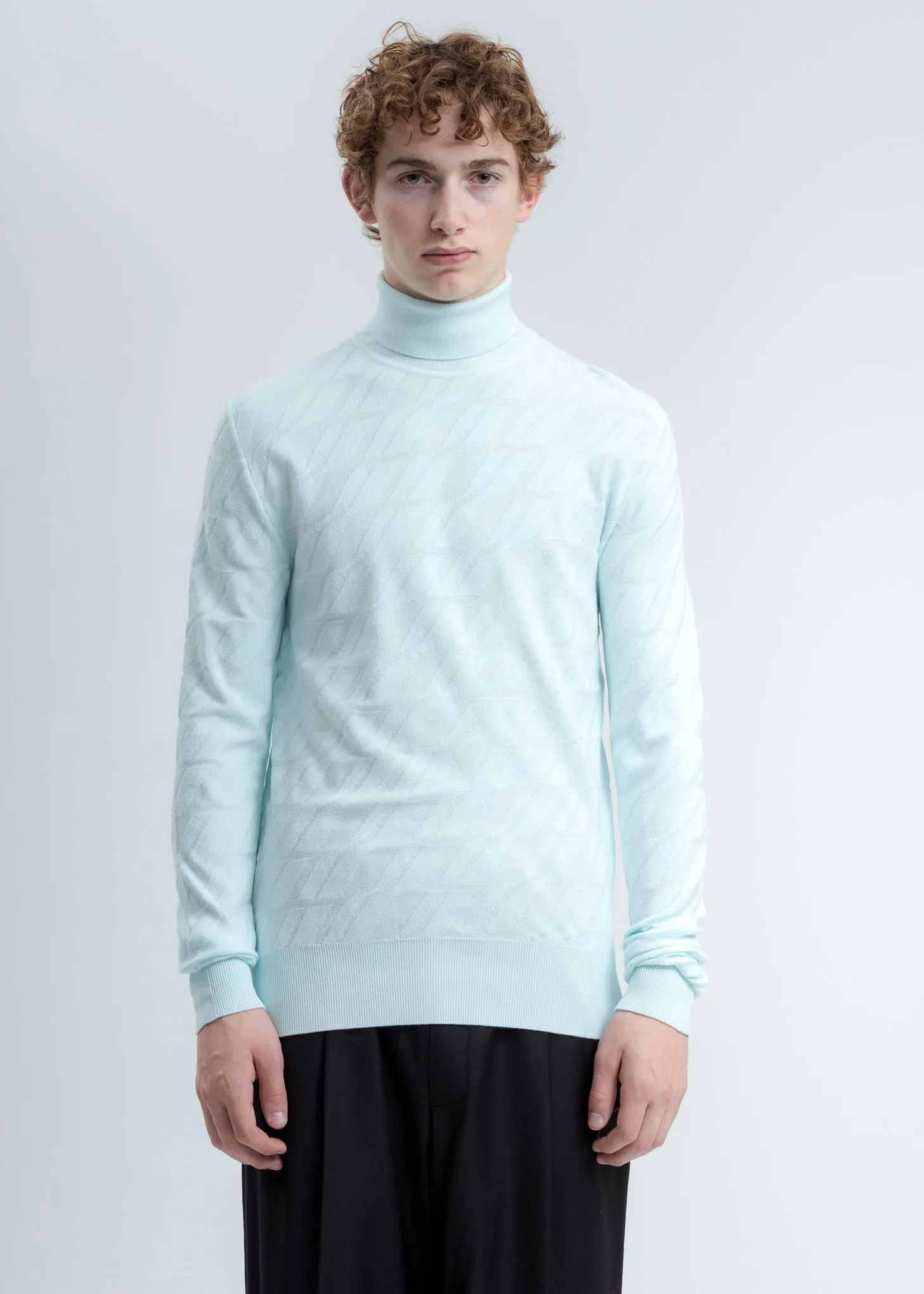 Mint Allover Logo Turtleneck