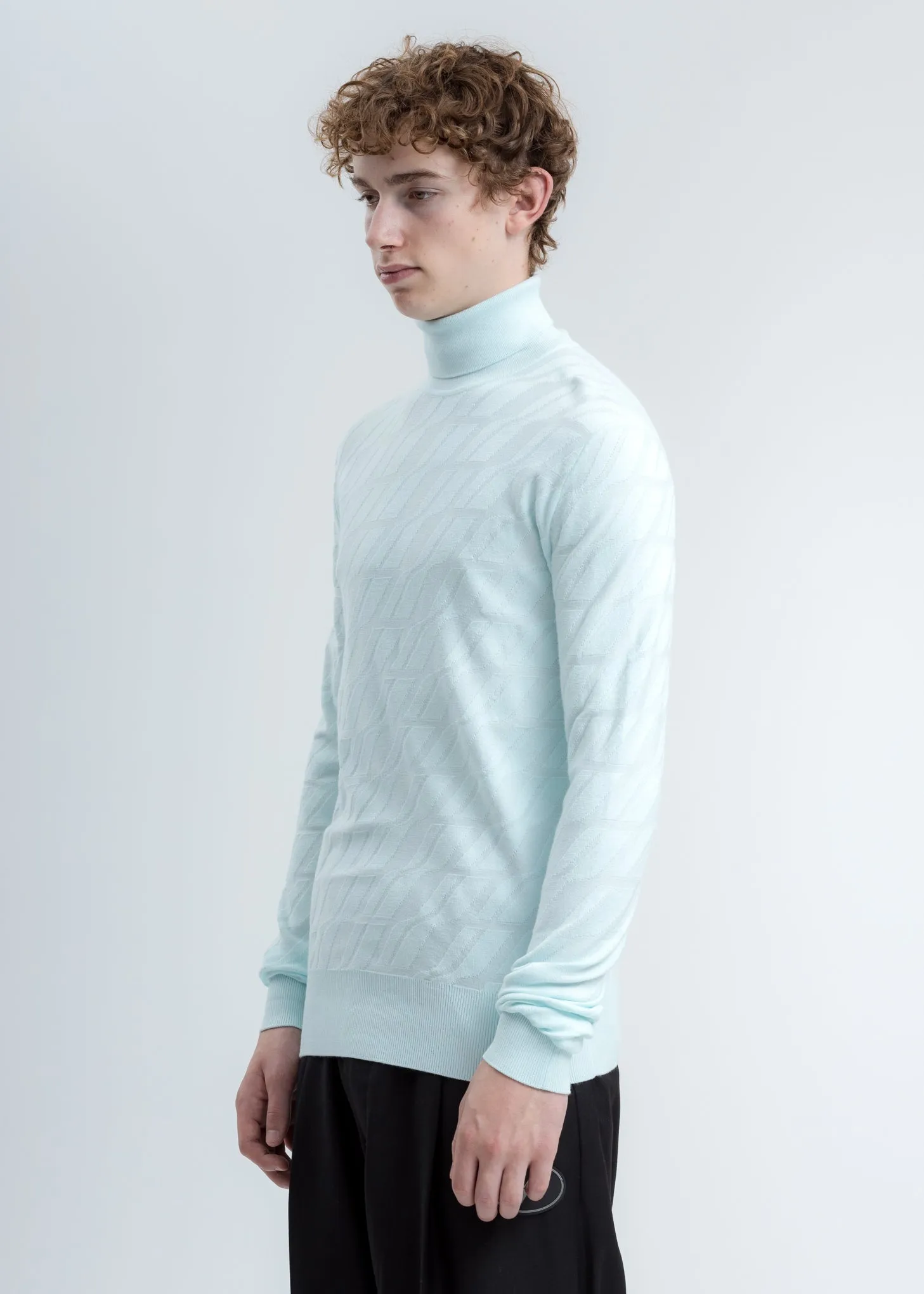 Mint Allover Logo Turtleneck