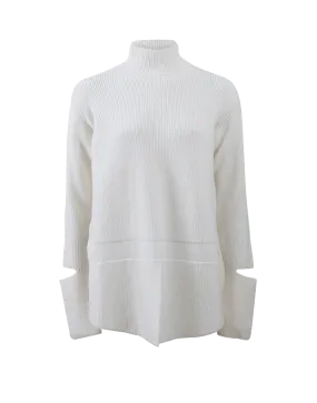 Mock Turtleneck Slit Pullover
