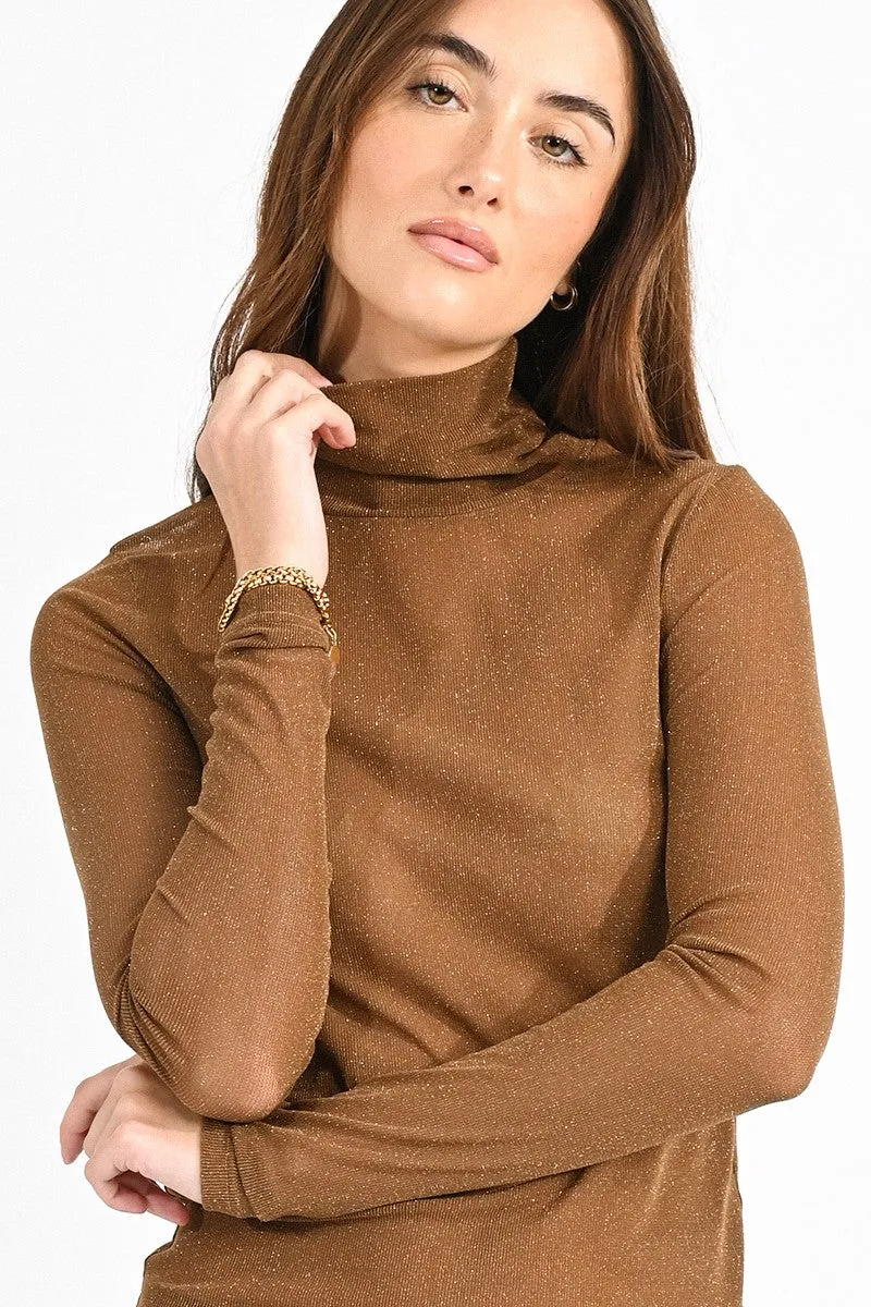 Molly Bracken Camel/Gold Fine Knitted Undersweater