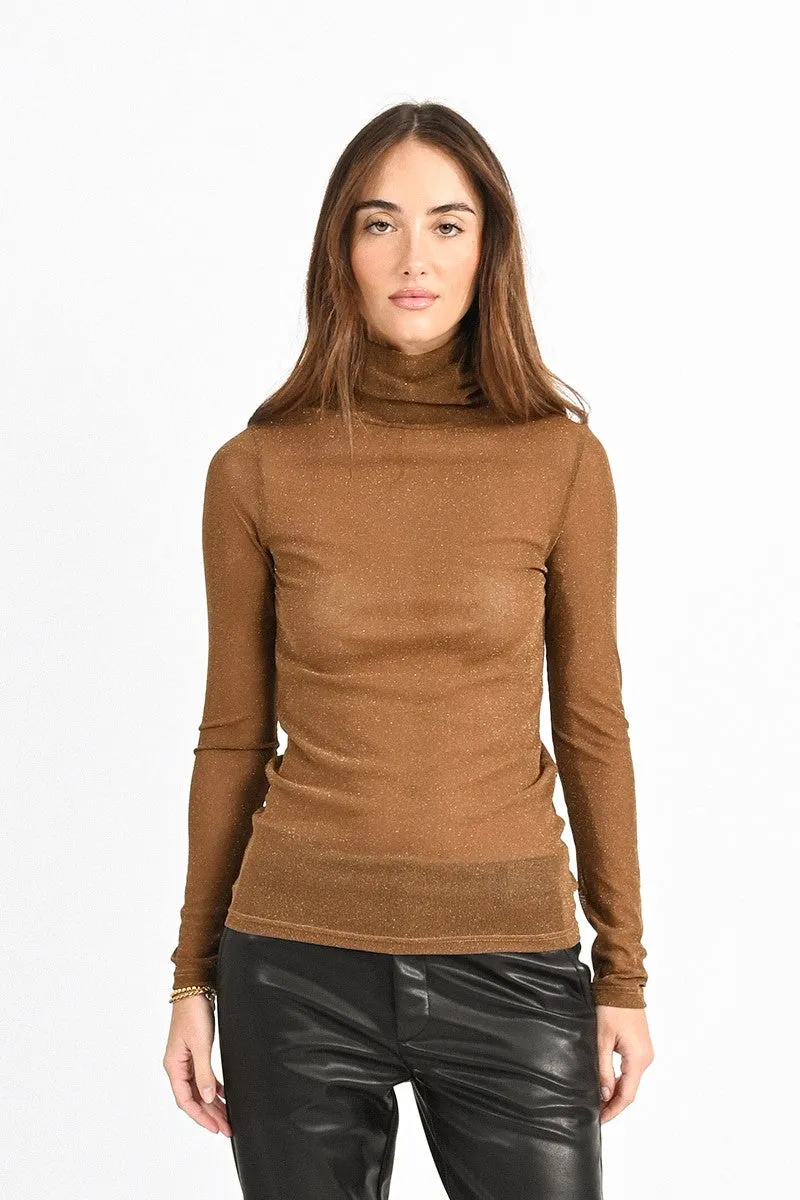 Molly Bracken Camel/Gold Fine Knitted Undersweater