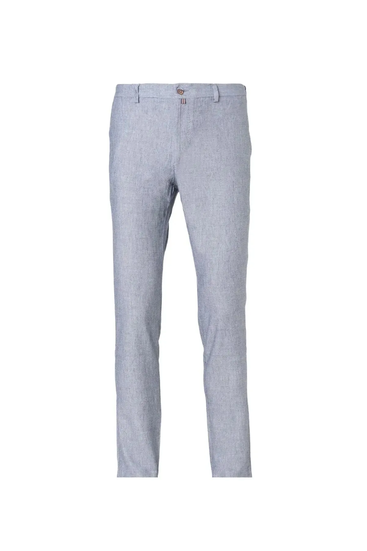 Navy Blue Linen Leon Men's Trousers