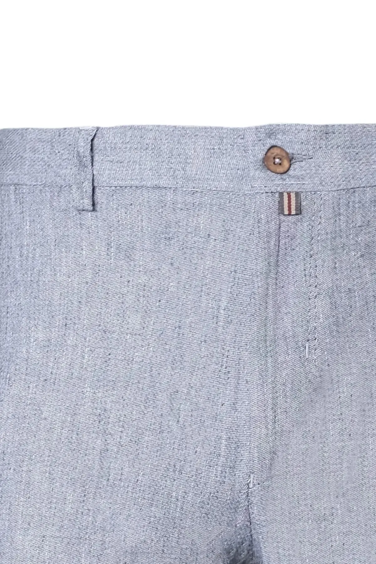 Navy Blue Linen Leon Men's Trousers