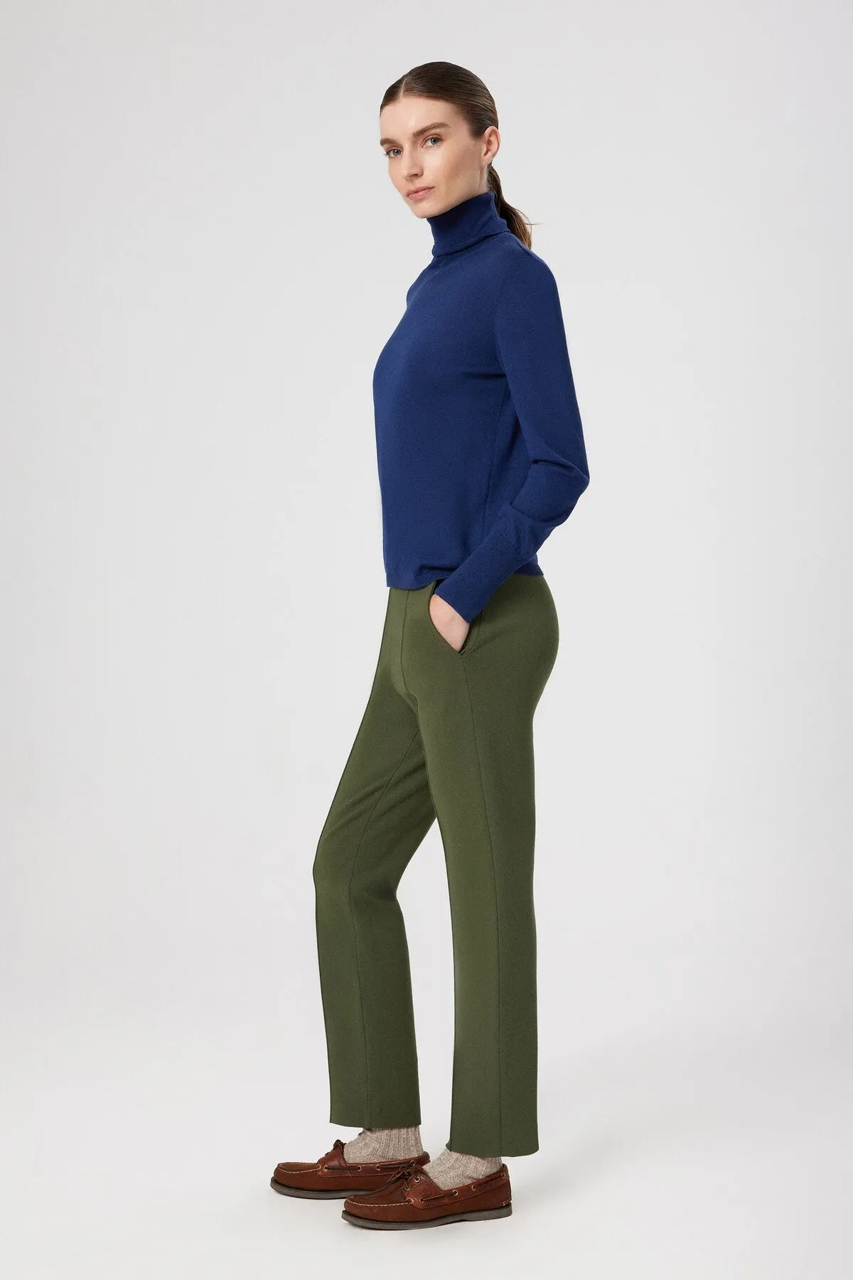 Navy Blue Turtleneck Long Sleeve Sweater