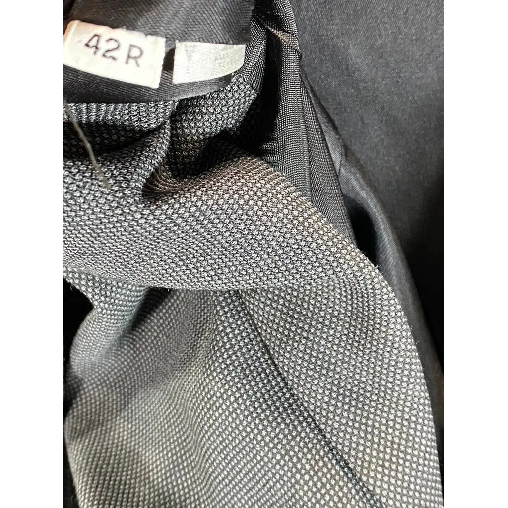 NINO CERRUTI PARIS Men's Gray Vintage Wool Regular-Fit Two-Button Blazer SZ 42R