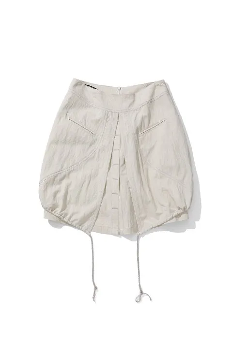 [ODLYWORKSHOP] SS 25 Layered Balloon Skirt, Grain