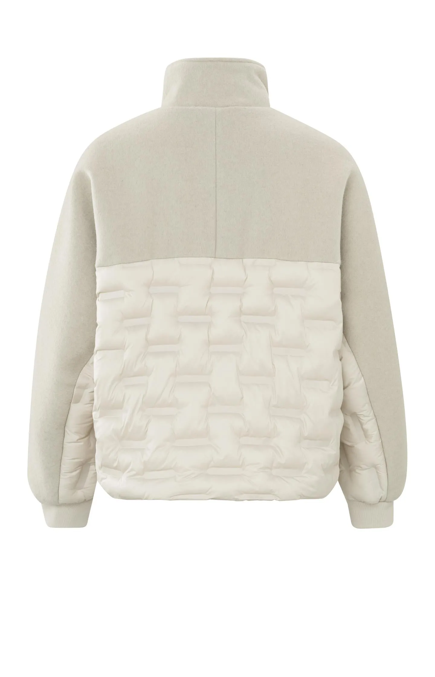 Oversized cropped jacket with long sleeves and high collar