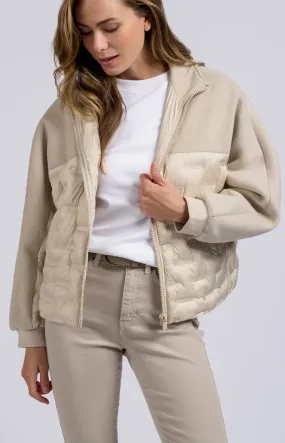 Oversized cropped jacket with long sleeves and high collar