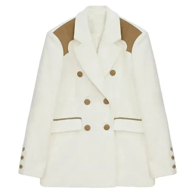 Oversized Luxury Blazer Women - Casual - Patchwork