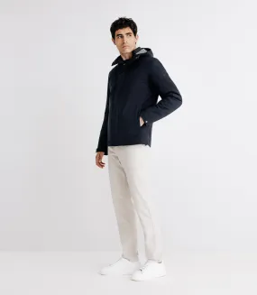 Parka courte avec col montant marine