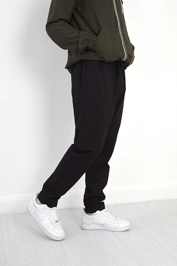 PLAIN COTTON TWILL CUFFED TROUSERS