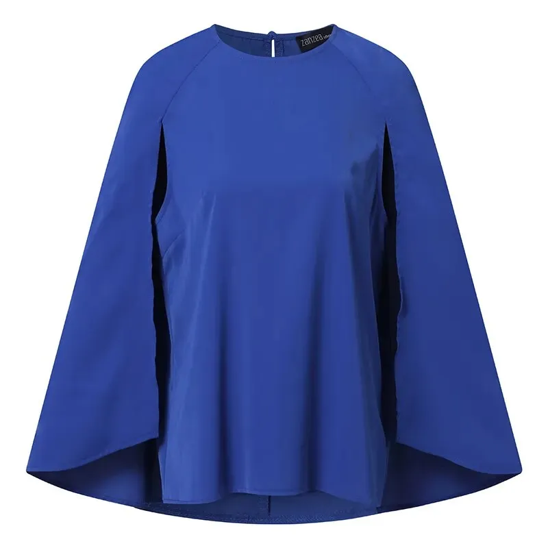 Poncho Style Casual O Neck Loose Tunic Blouse