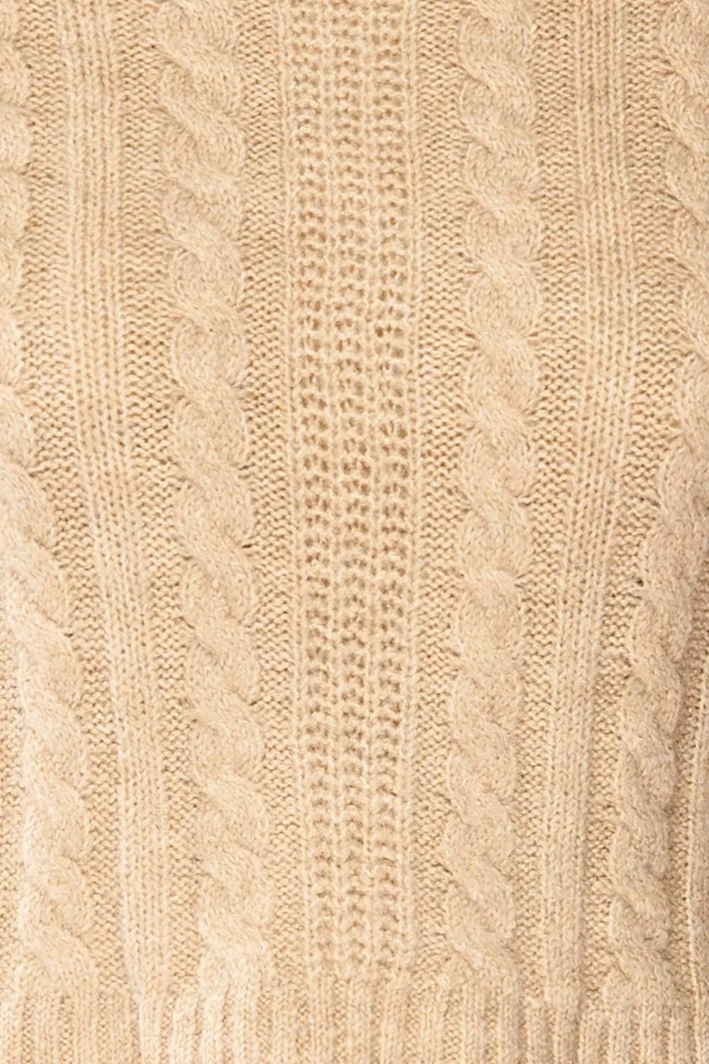 Pulborough Beige | Cropped Turtleneck Sweater