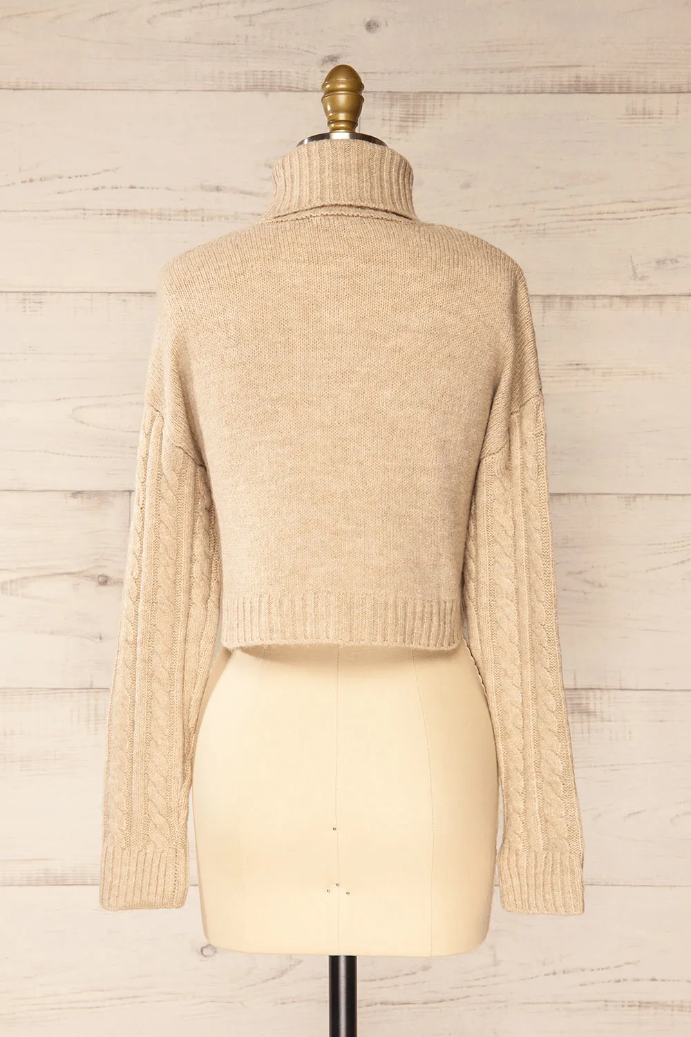 Pulborough Beige | Cropped Turtleneck Sweater