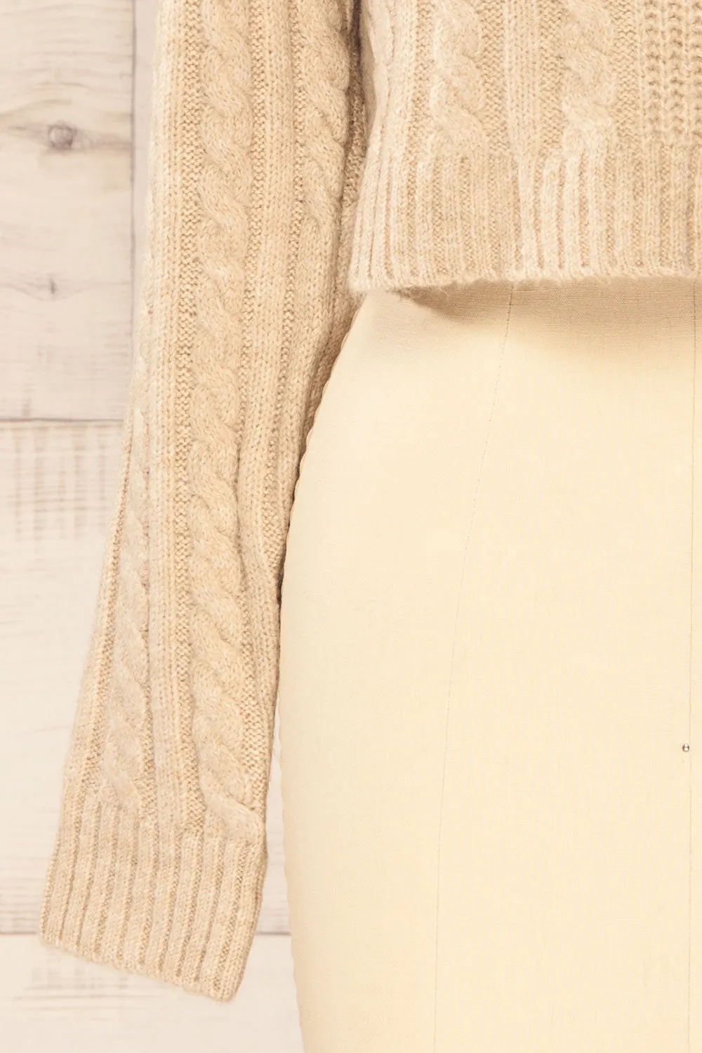 Pulborough Beige | Cropped Turtleneck Sweater