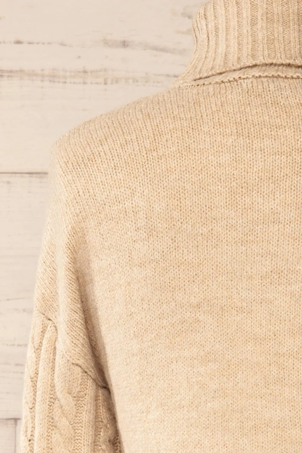 Pulborough Beige | Cropped Turtleneck Sweater