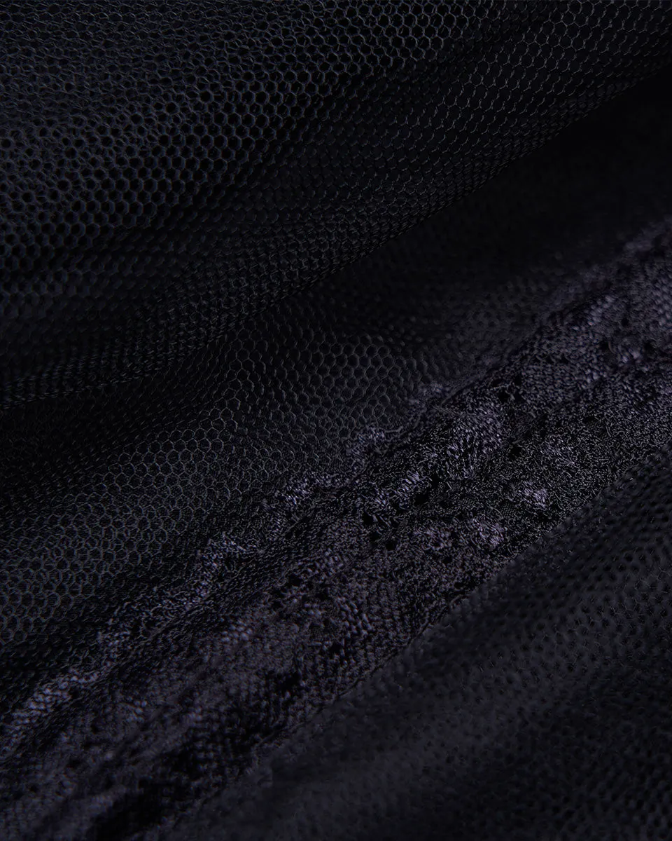 Punk Rave Daily Life Layered Mesh Electropunk Asymmetric Skirt - Black & Purple