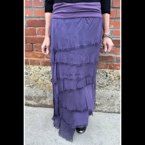 Purple Silk Tiered Skirt - KGG1-PU