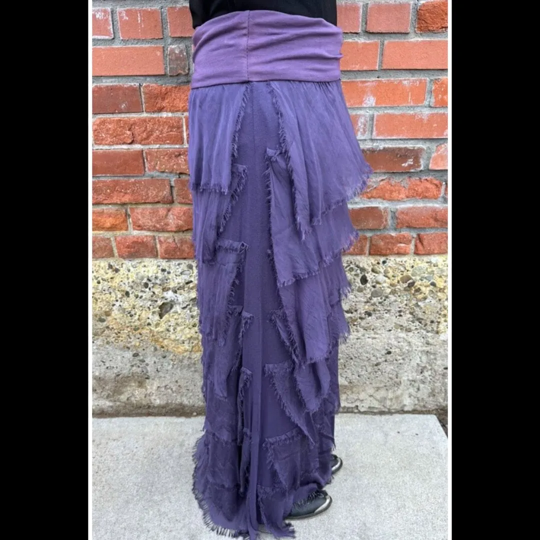 Purple Silk Tiered Skirt - KGG1-PU