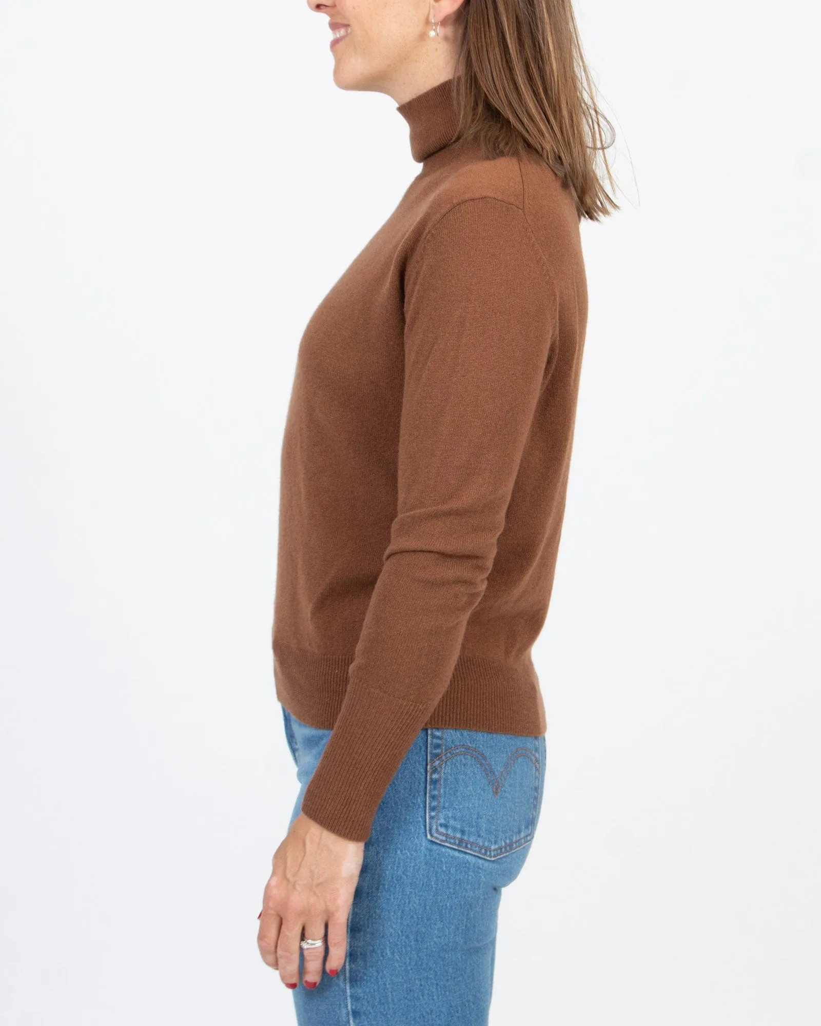 "Ralphie" Cashmere Brown Turtleneck