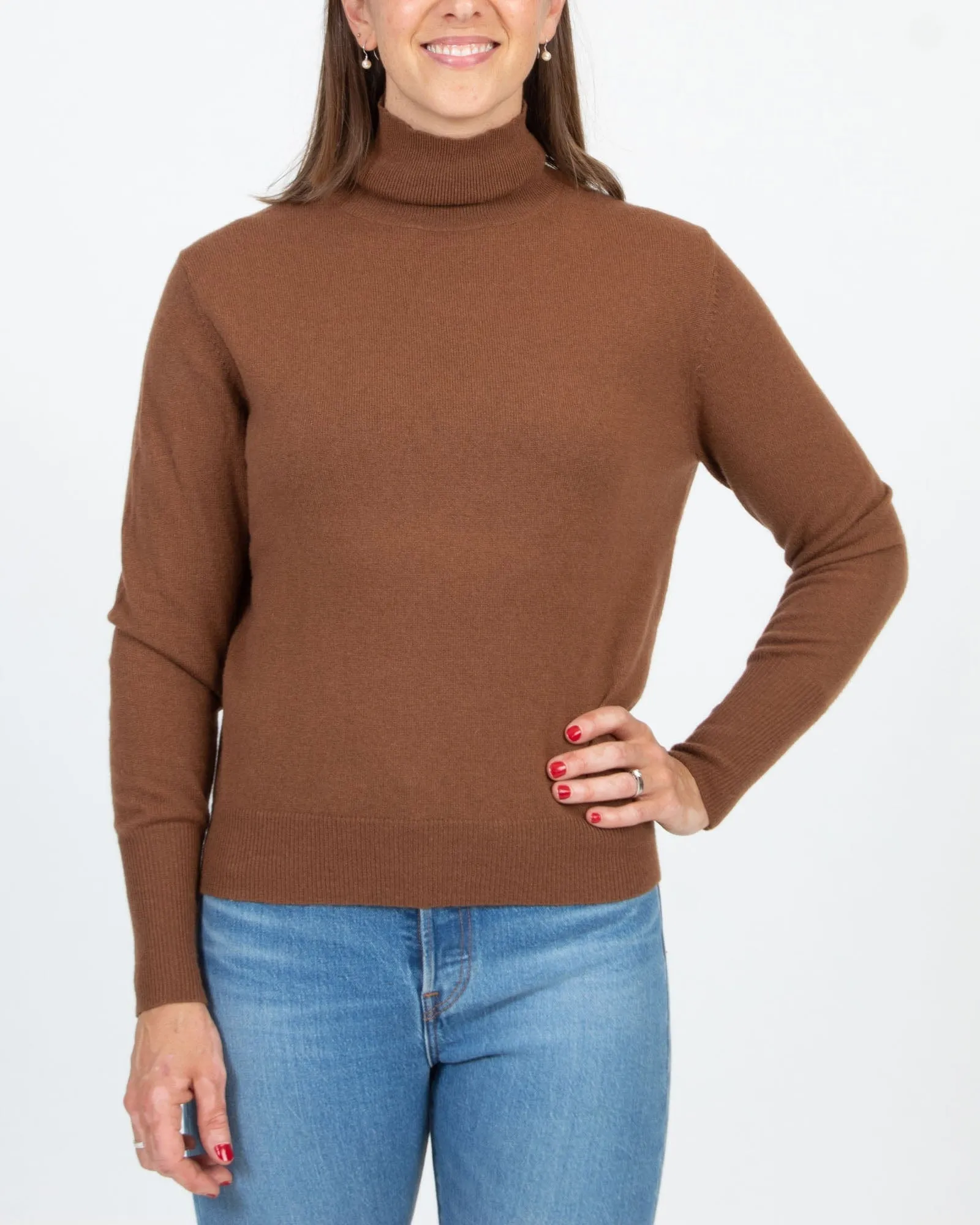 "Ralphie" Cashmere Brown Turtleneck