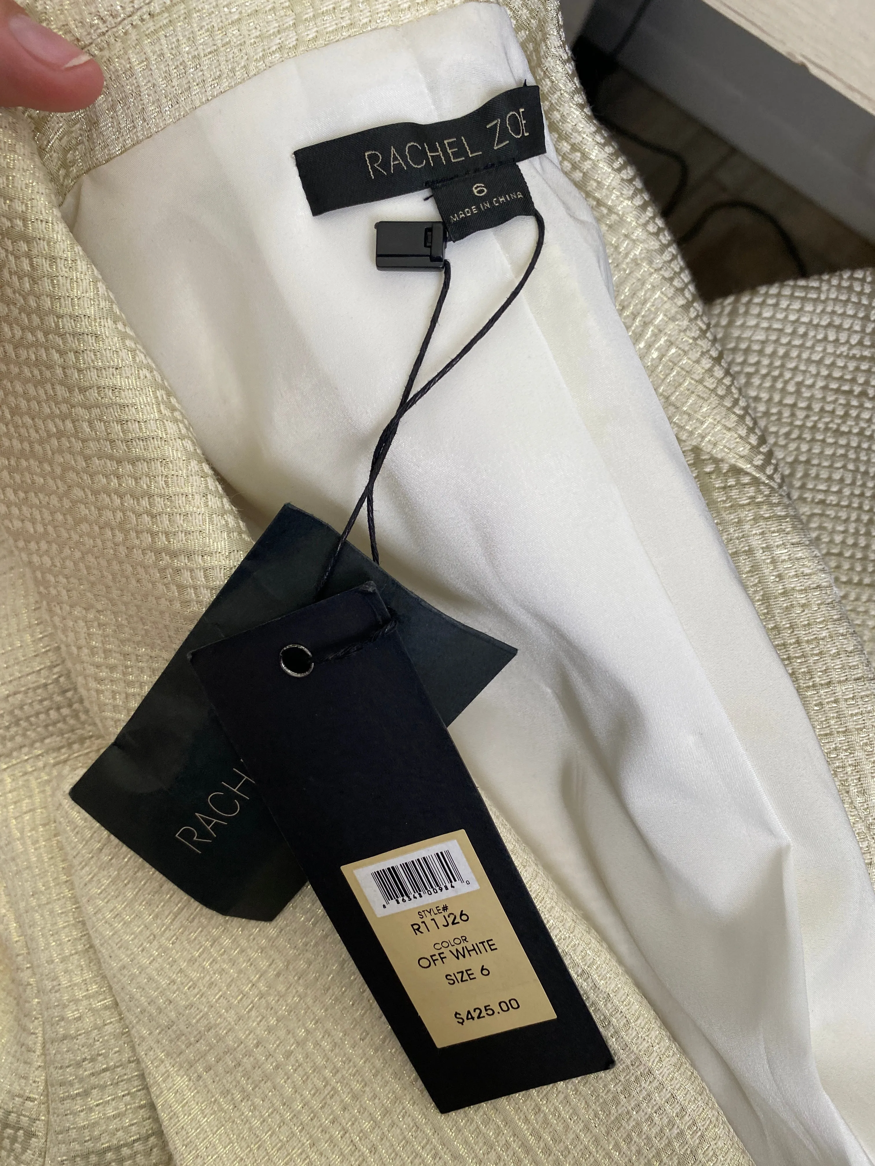 RACHEL ZOE Golden Cream Tweed Blazer NWT 6