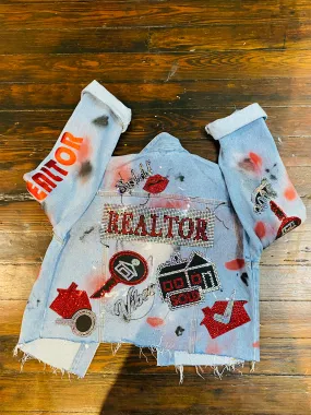 REALTOR Cropped Denim PATCHWORK JACKET