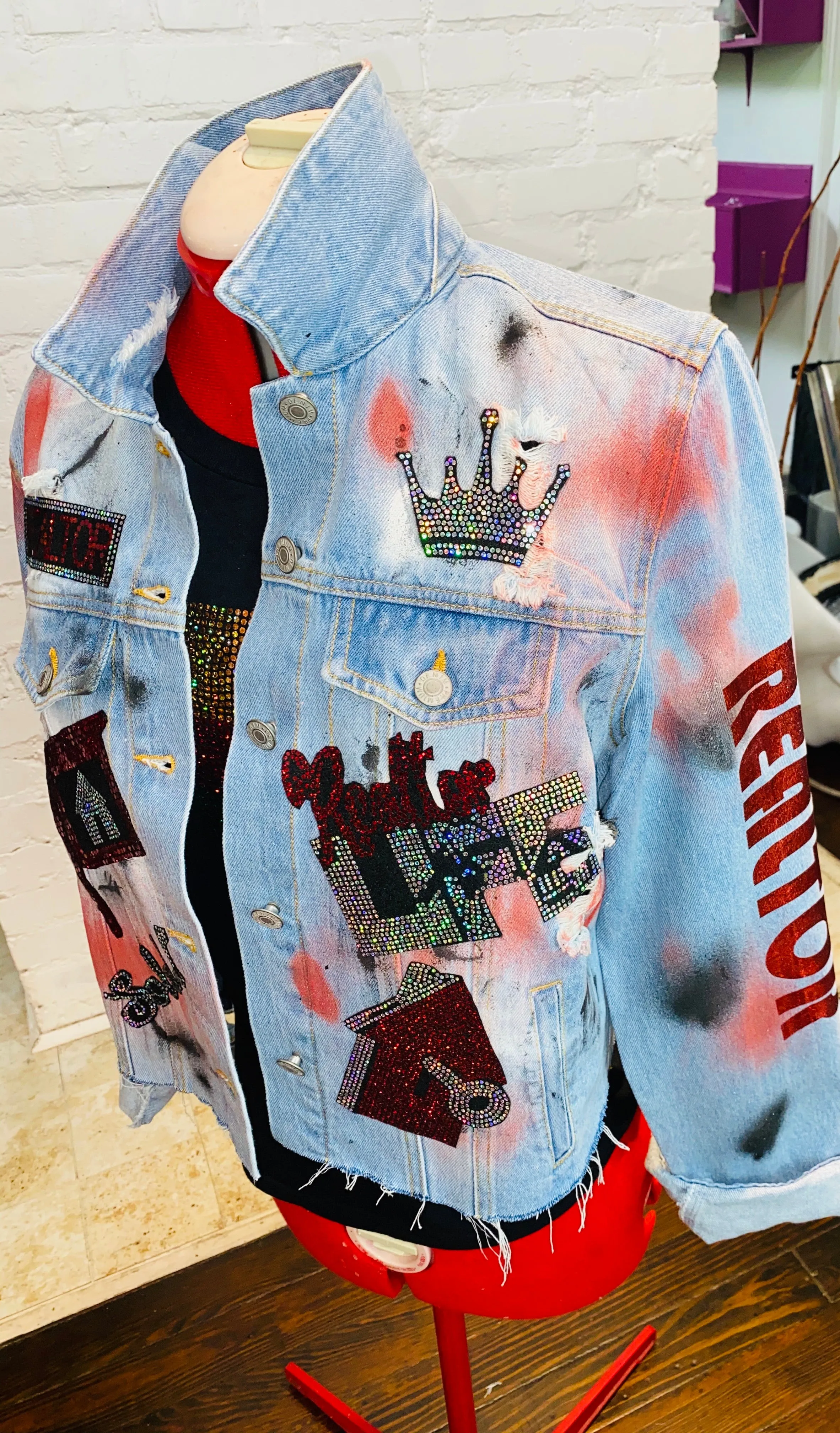 REALTOR Cropped Denim PATCHWORK JACKET