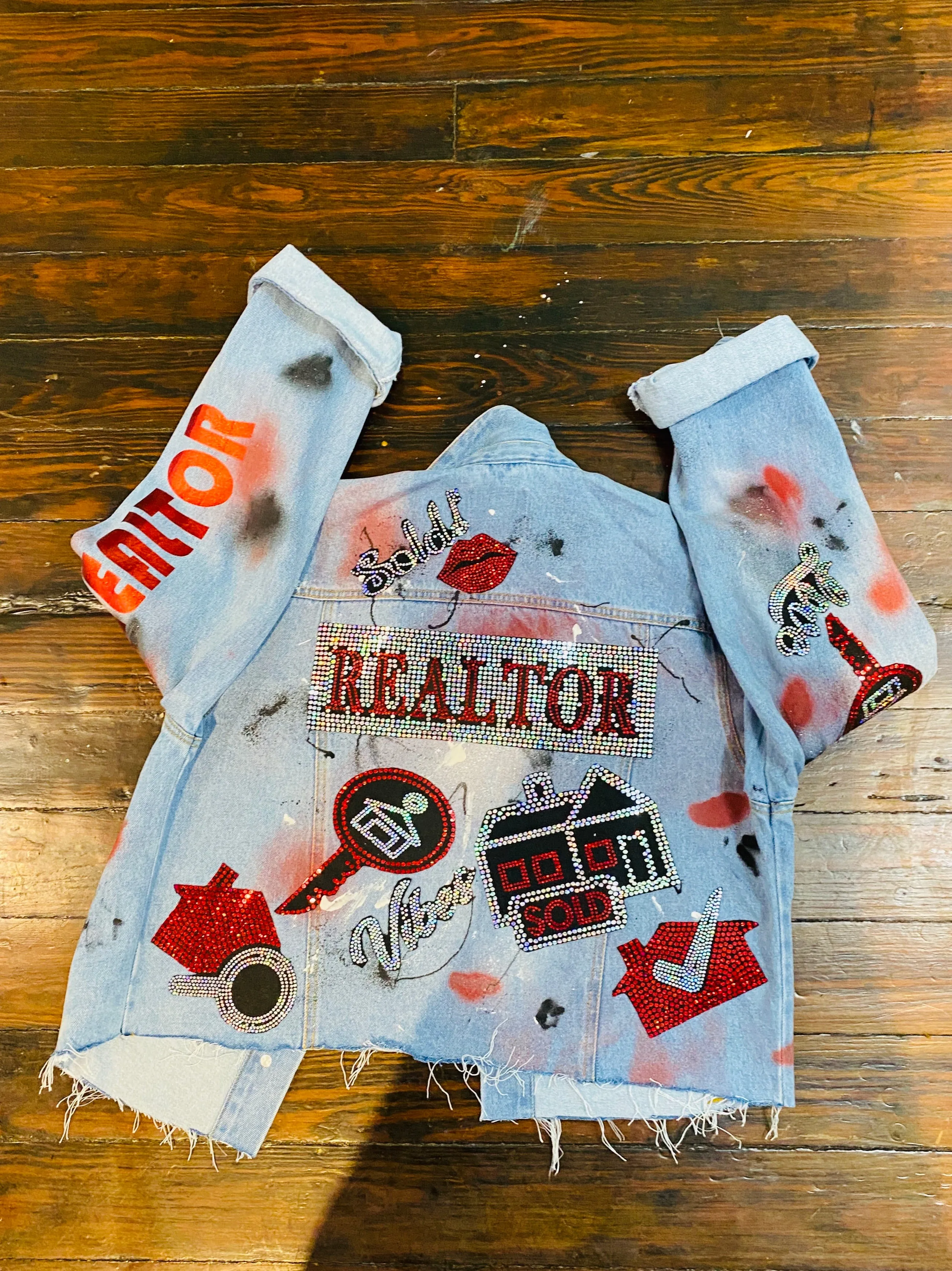 REALTOR Cropped Denim PATCHWORK JACKET