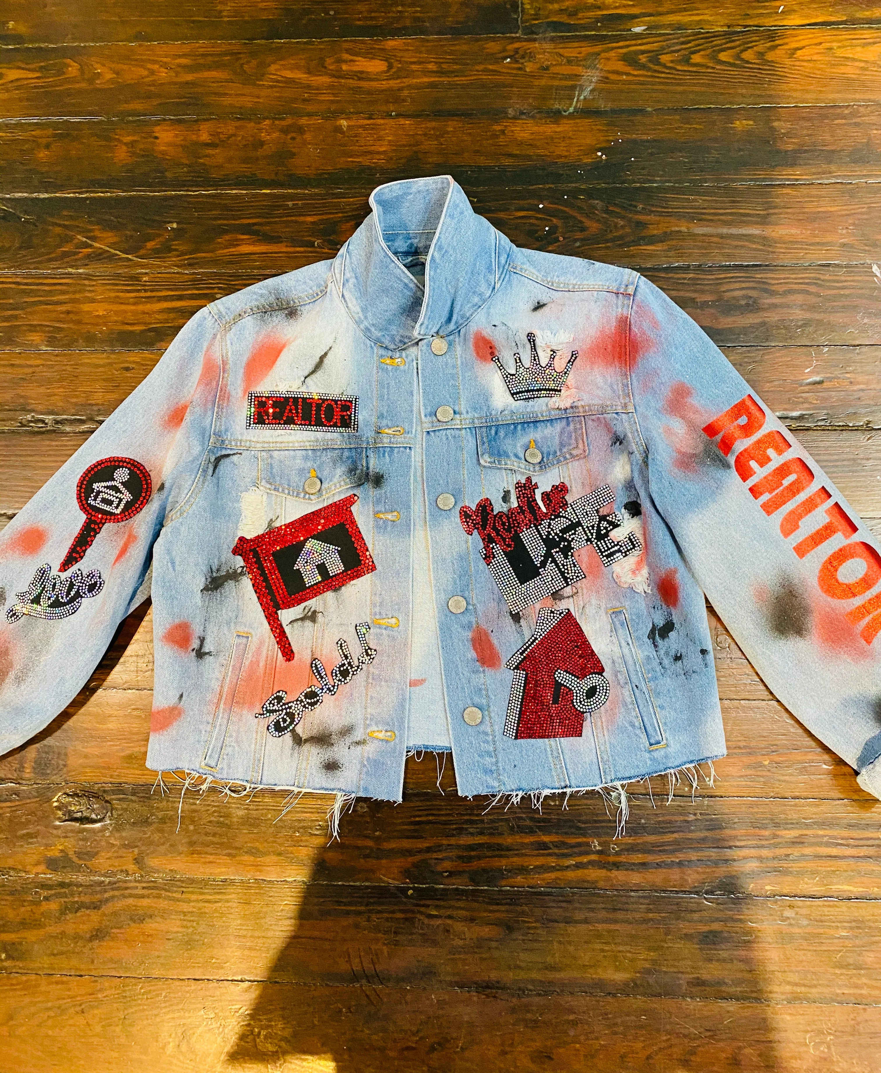 REALTOR Cropped Denim PATCHWORK JACKET