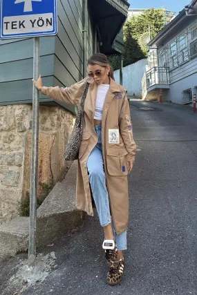 RYN Embroidered Trench Coat - Camel - Pinsk