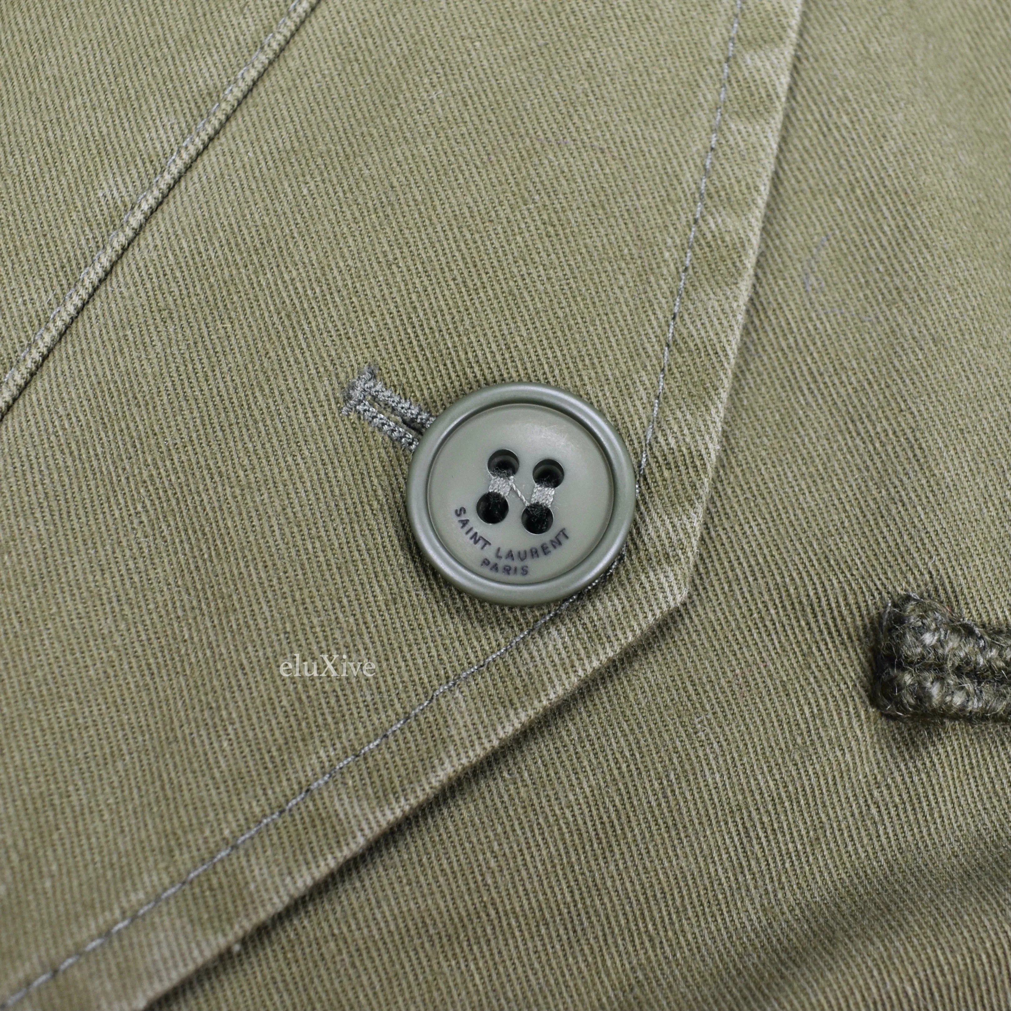 Saint Laurent - Olive Military Field Twill Duffle Coat