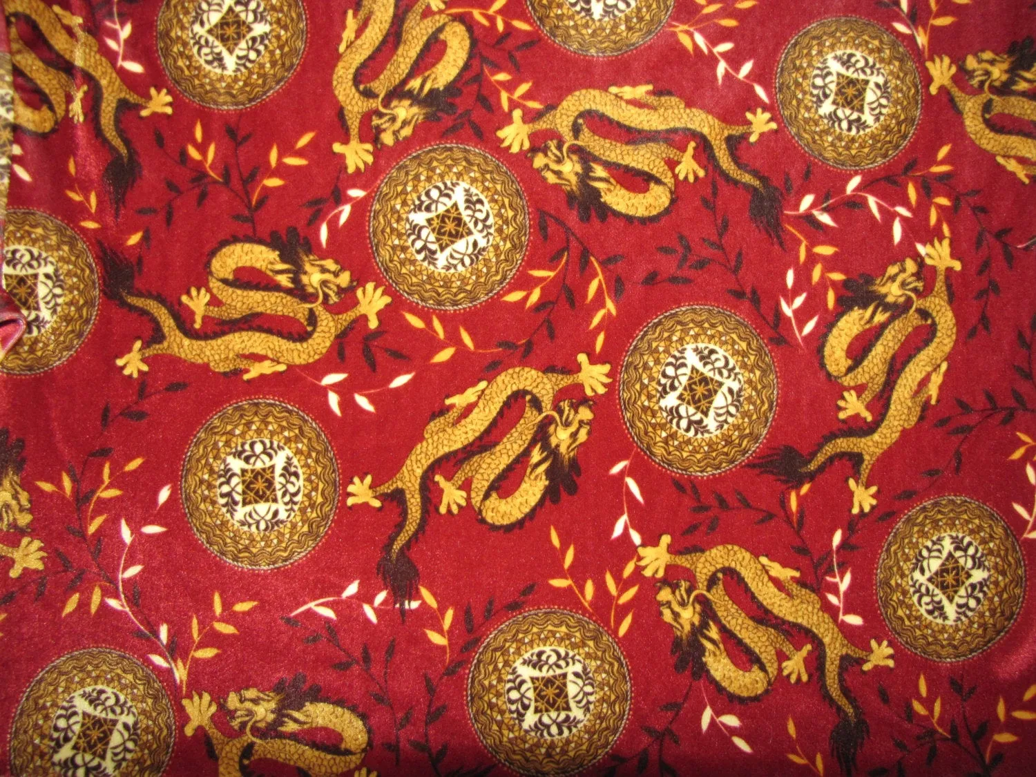 Shirt, Turtleneck Velvet Burgundy Red Chinese Dragon, Womens