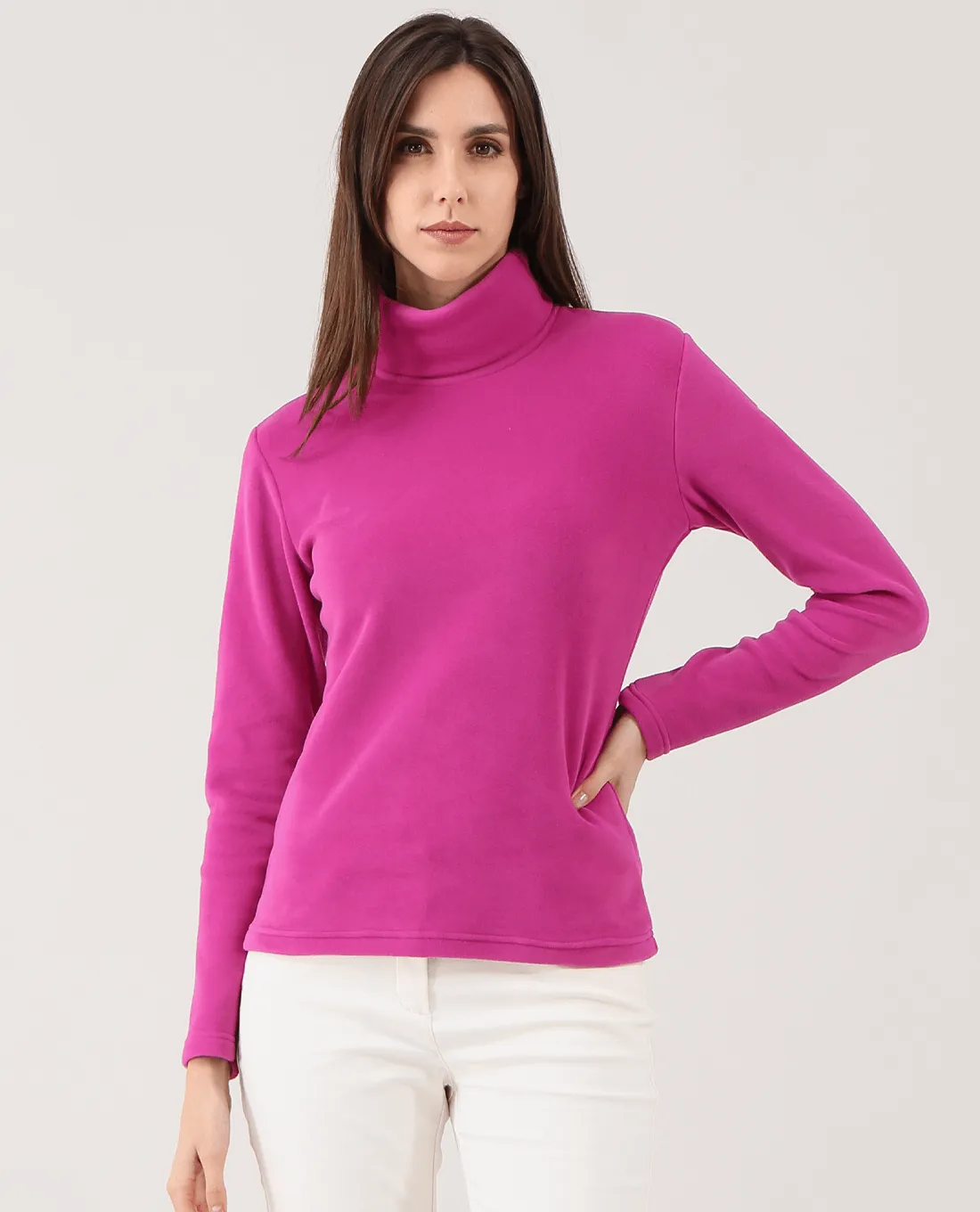 SIZE 12 - CHERVO Trentatre Thermal Fleece Turtleneck Grape