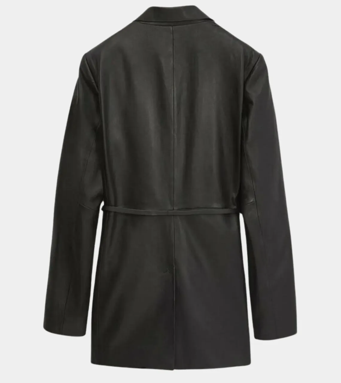 Sleek Black Women's Leather Blazer