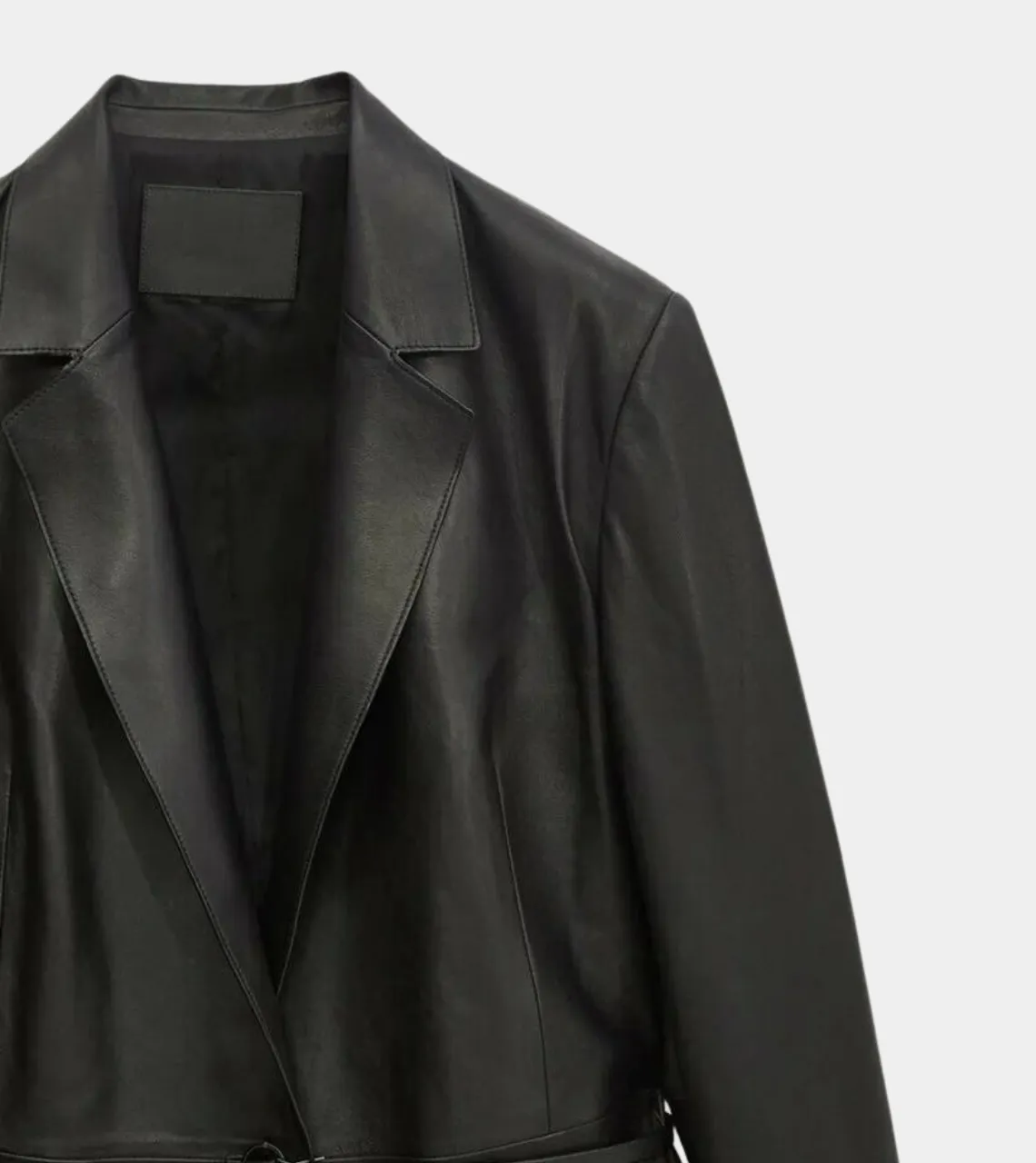 Sleek Black Women's Leather Blazer