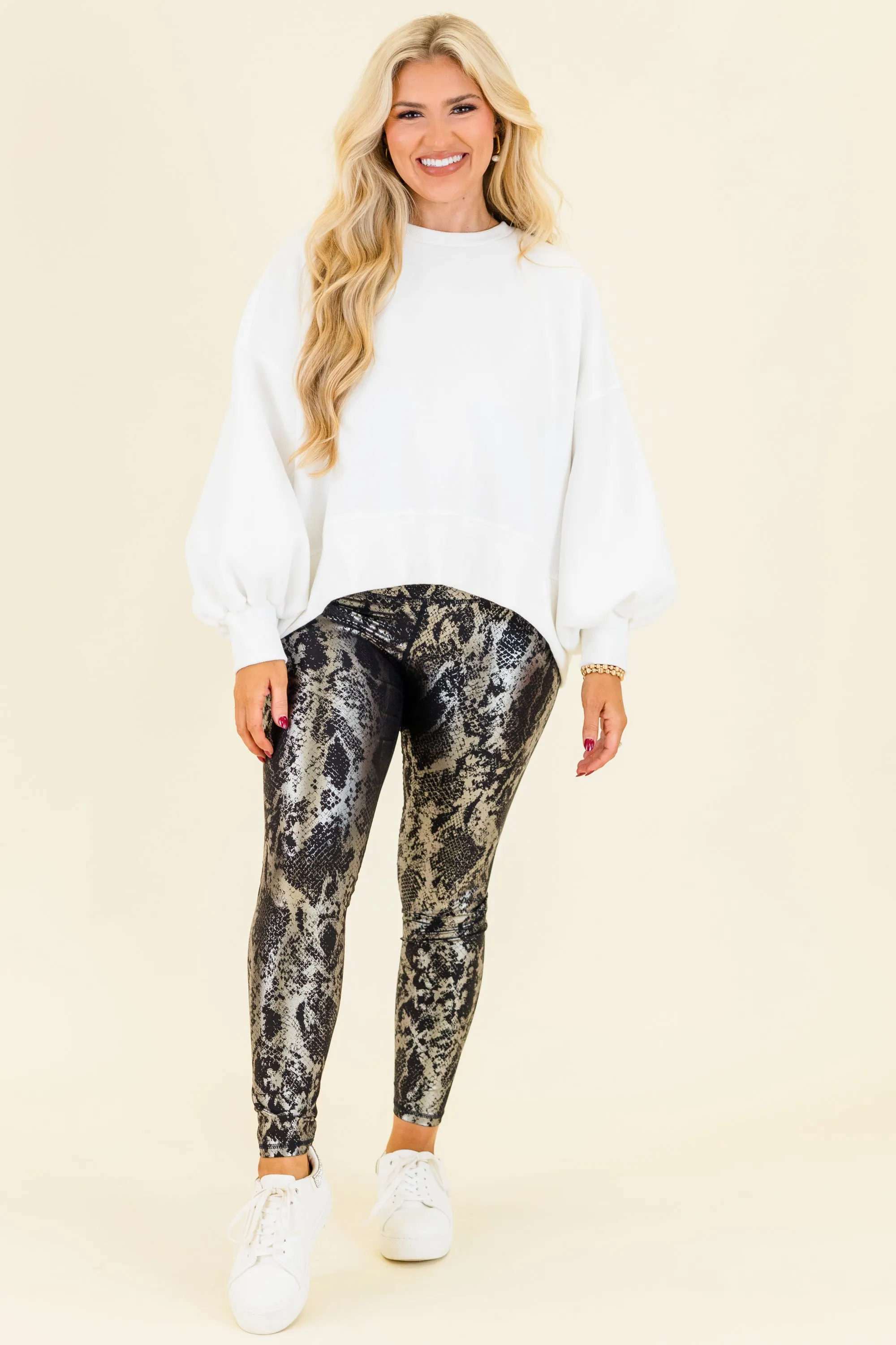 Sleek Scale Leggings, Black