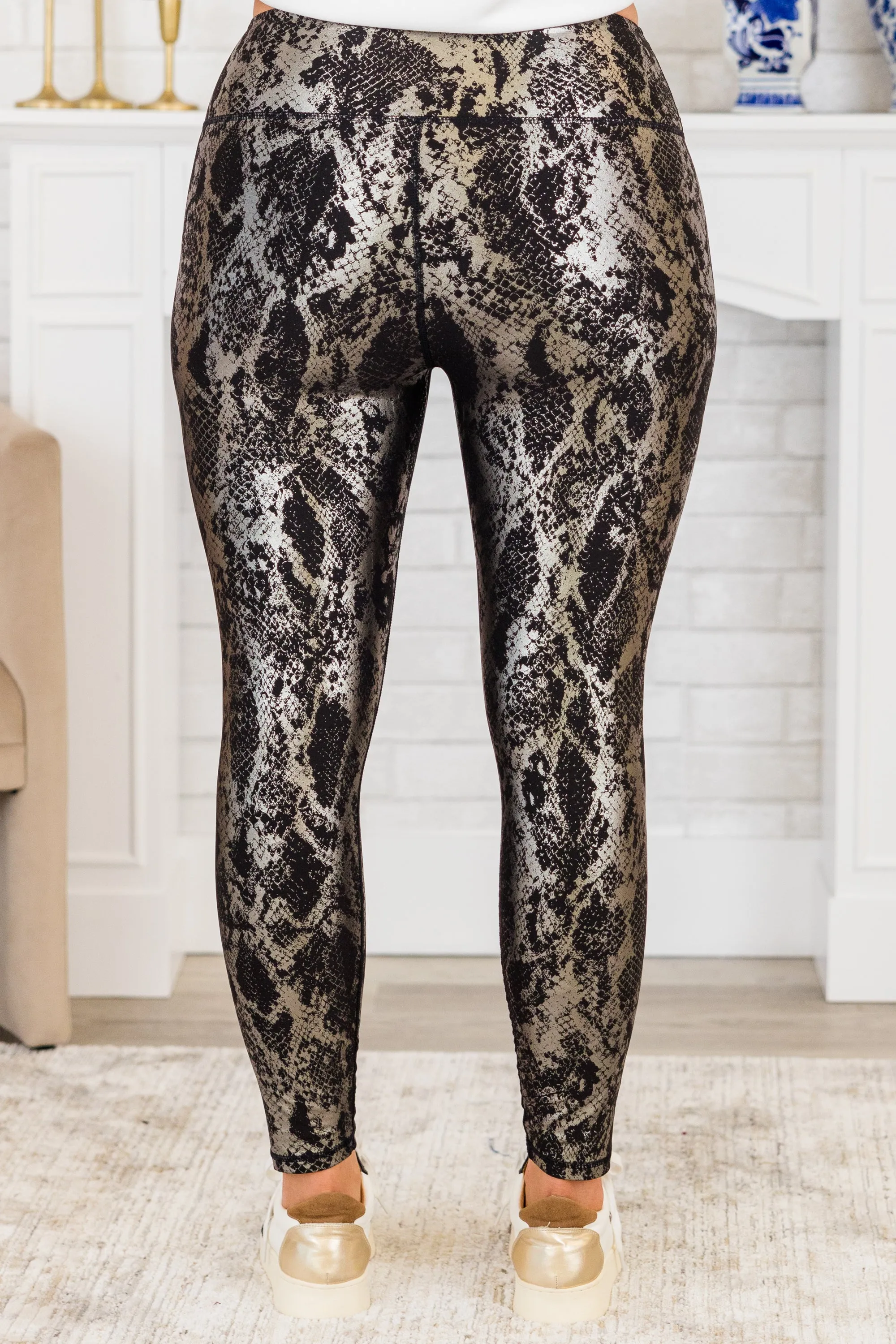 Sleek Scale Leggings, Black