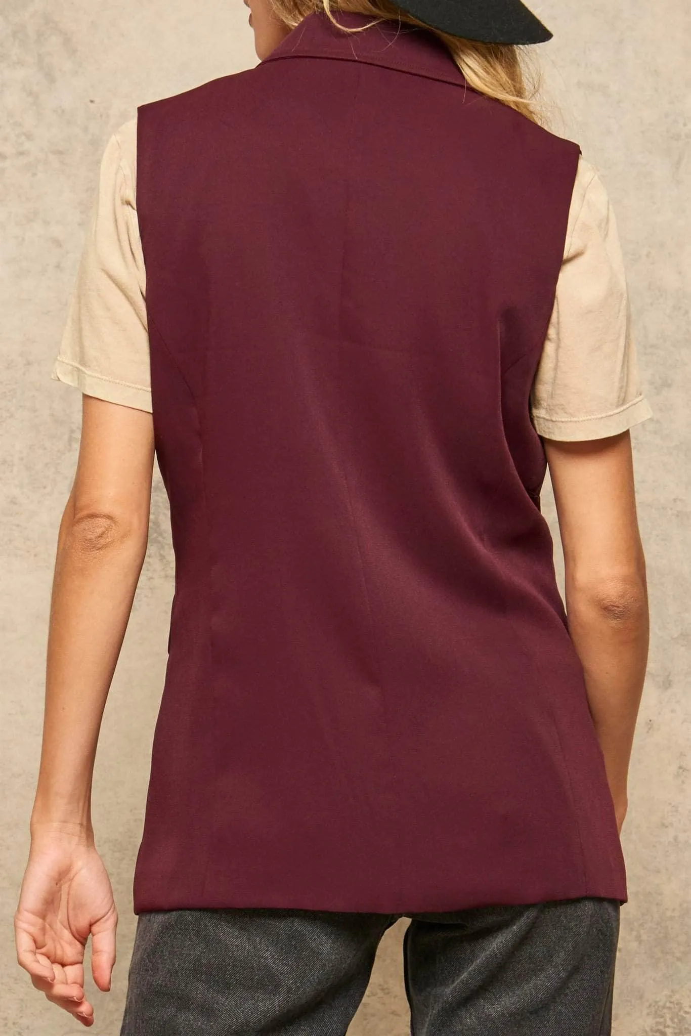 Sound Investment Double-Breasted Blazer Vest