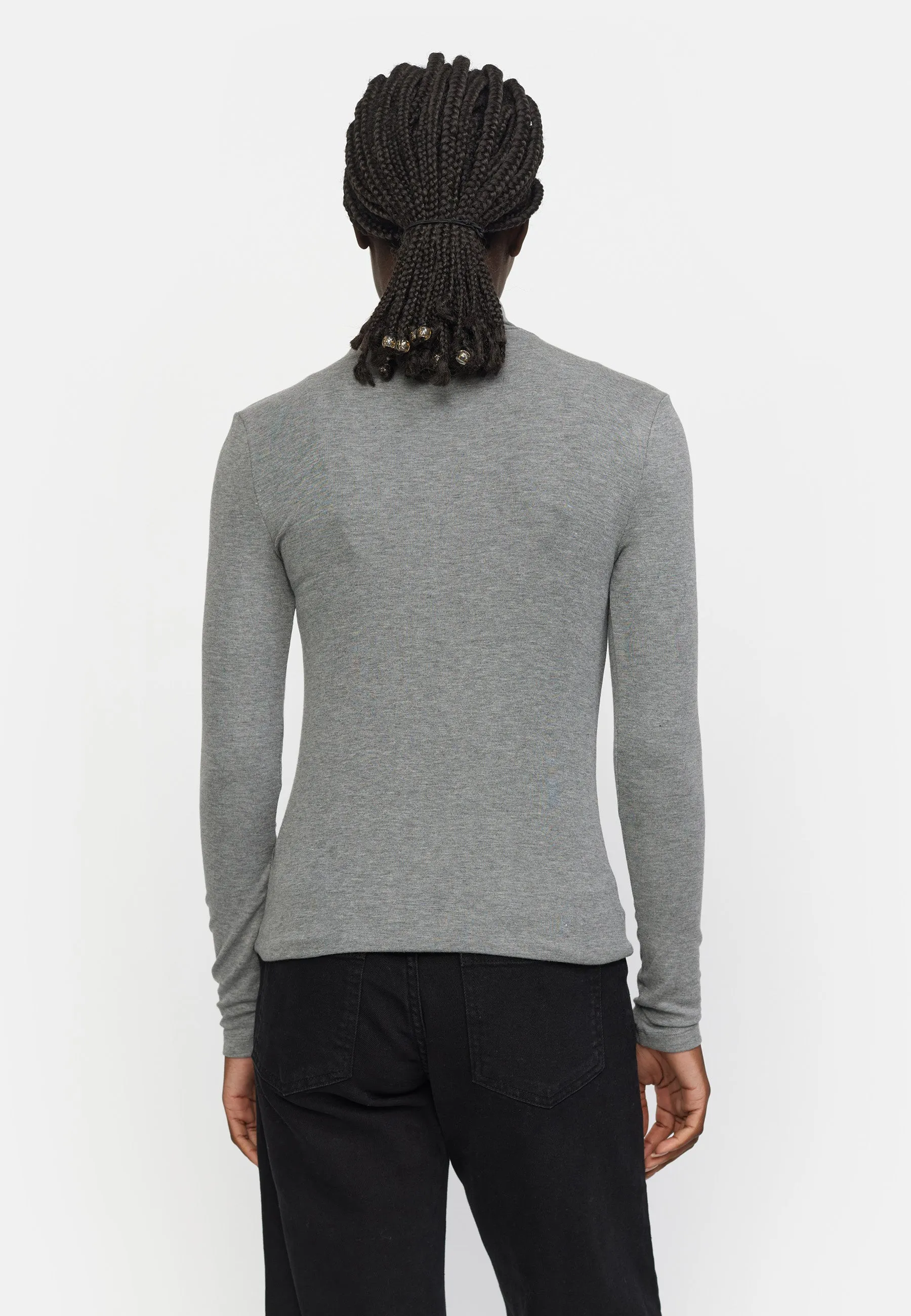 SRRoman Roll Neck - Medium Grey Melange