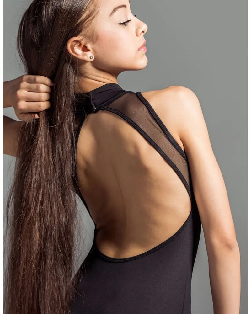 Suffolk Mock Turtleneck Mesh Sleeveless Leotard - 2005A/6505A Womens