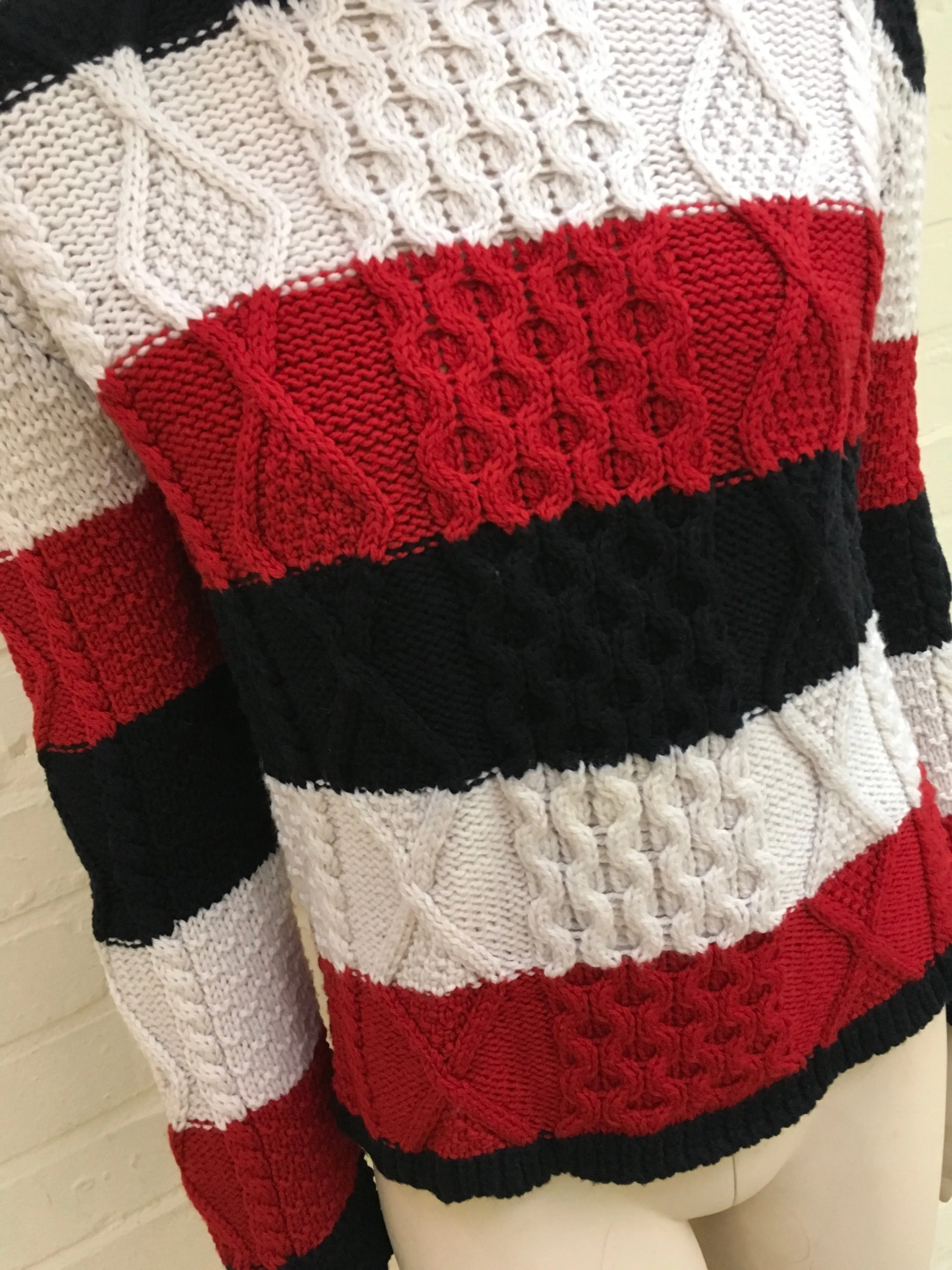 Thom Browne Turtleneck Cable Knit Wool Sweater Jumper Size US 2 UK 6 XS Ladies