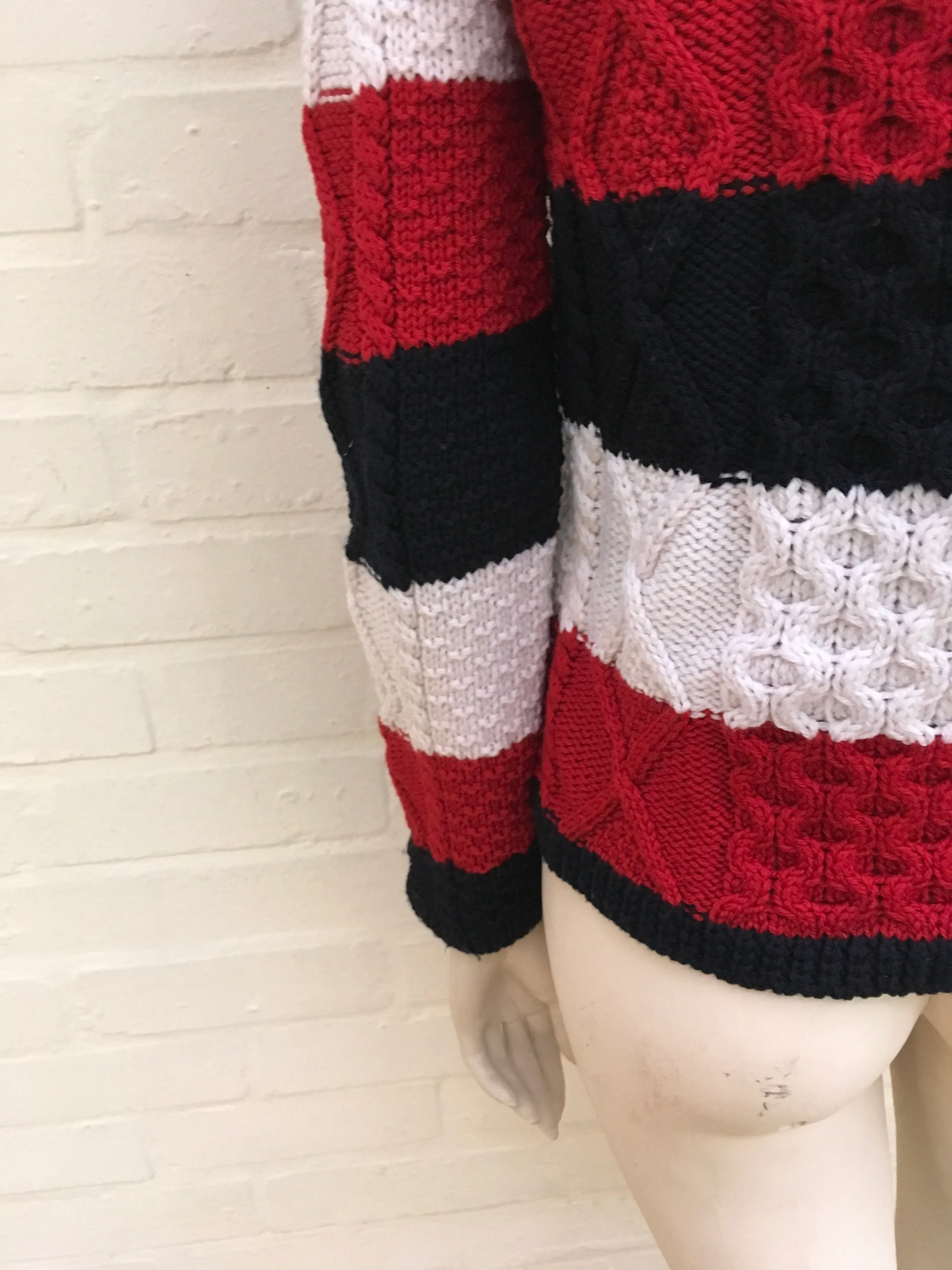 Thom Browne Turtleneck Cable Knit Wool Sweater Jumper Size US 2 UK 6 XS Ladies