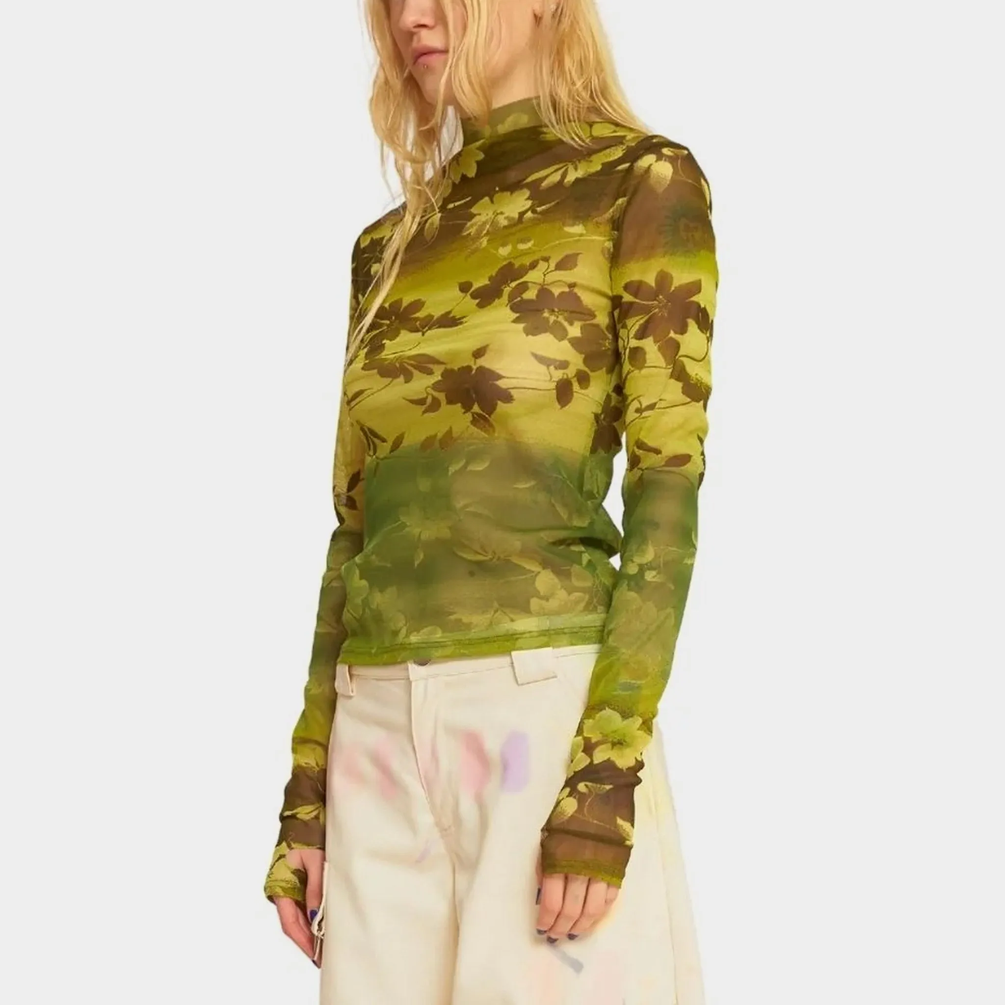 Thumbtastic Mesh Top - Forest Floral