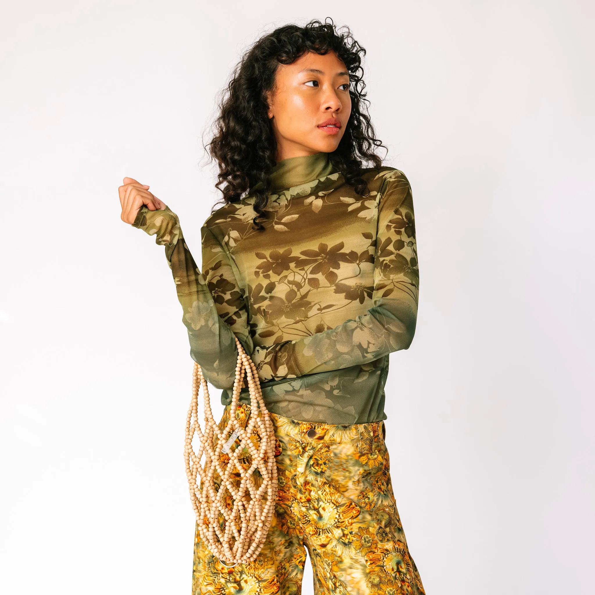 Thumbtastic Mesh Top - Forest Floral