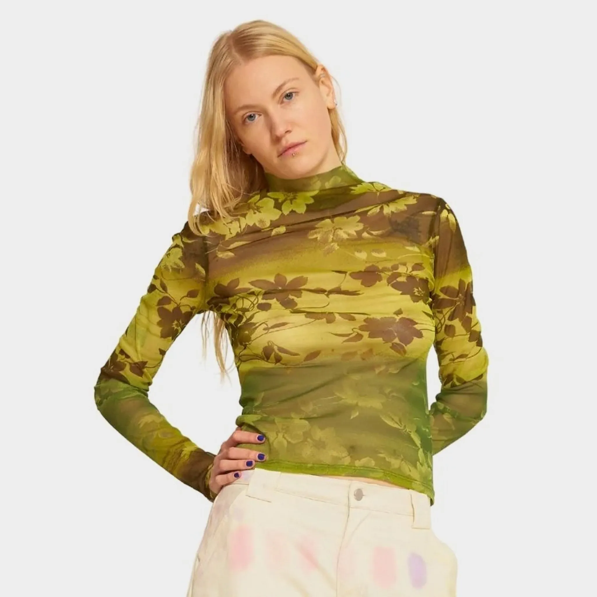 Thumbtastic Mesh Top - Forest Floral